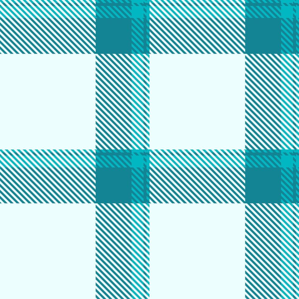 Podium check tartan background, mother fabric seamless textile. Knit plaid pattern texture in cyan and azure colors. vector