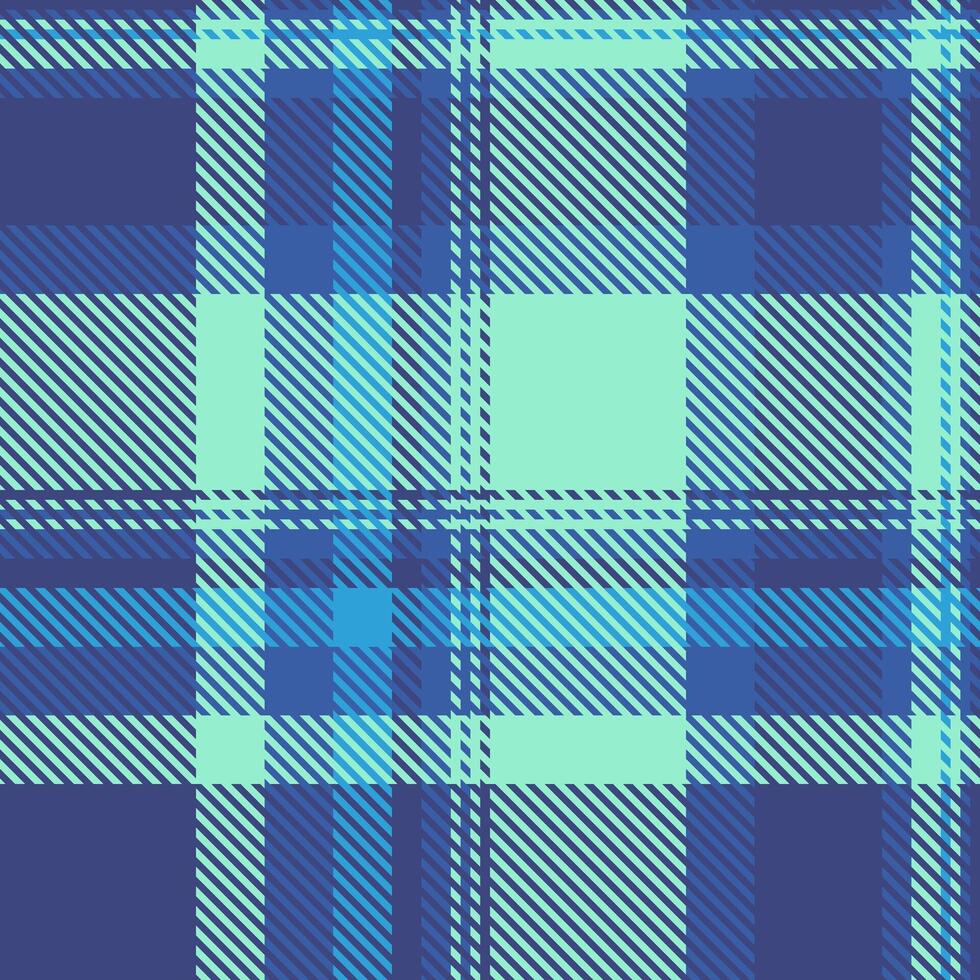 Vibrant teal and navy plaid pattern. Perfect for textile design, fashion, or website backgrounds. This seamless texture offers a modern, refreshing aesthetic. vector