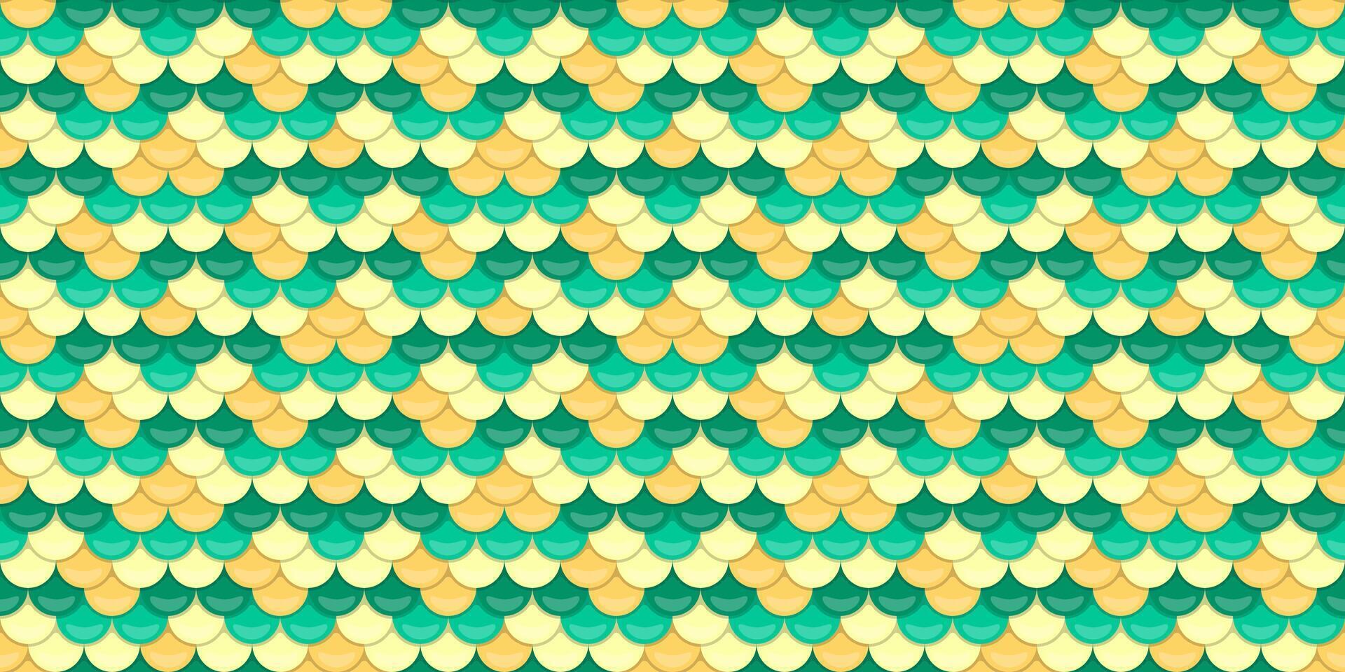 A green and yellow fish scale pattern vector