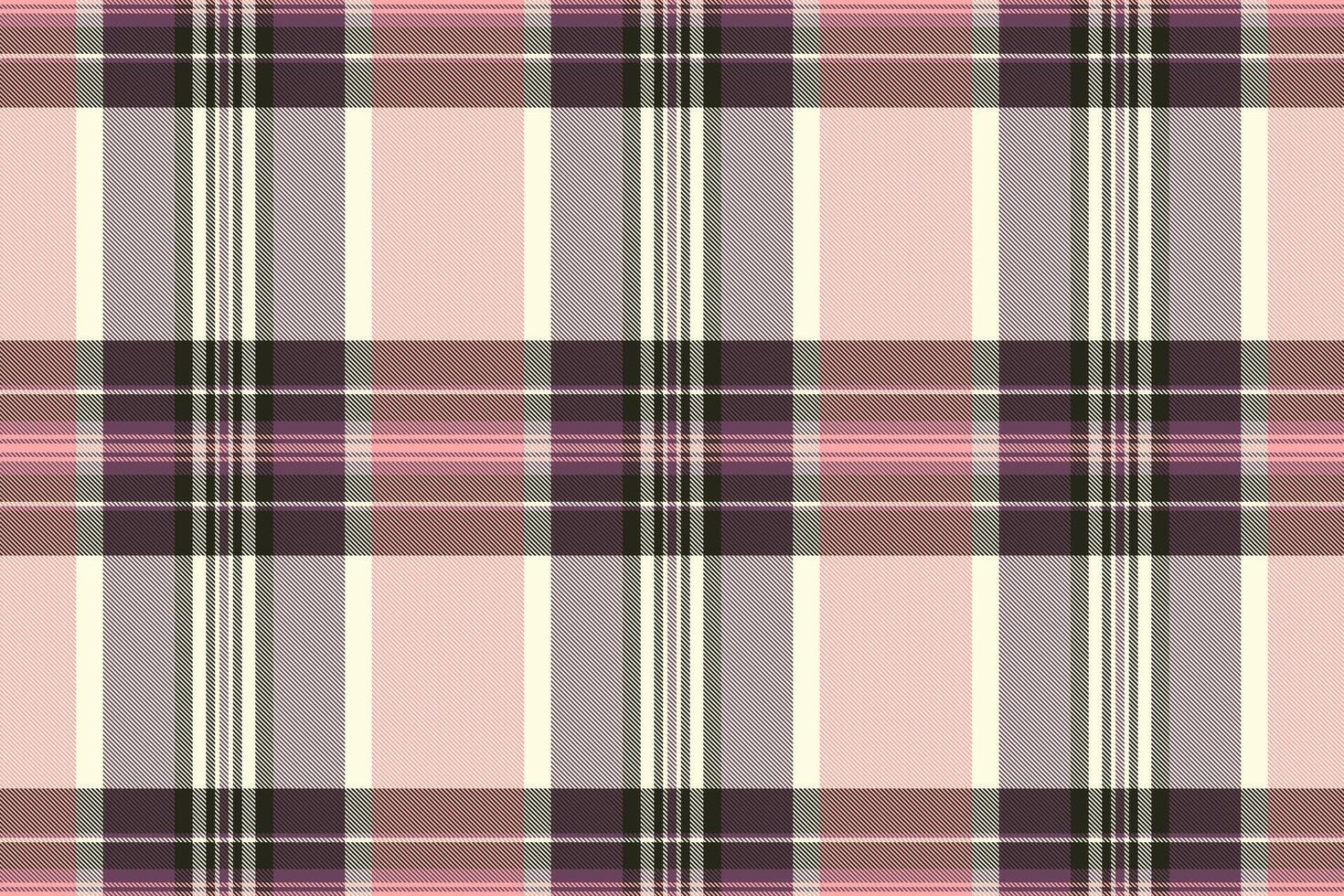 Patterned plaid seamless background, string check tartan texture. Delicate fabric textile pattern in light yellow and pink colors. vector
