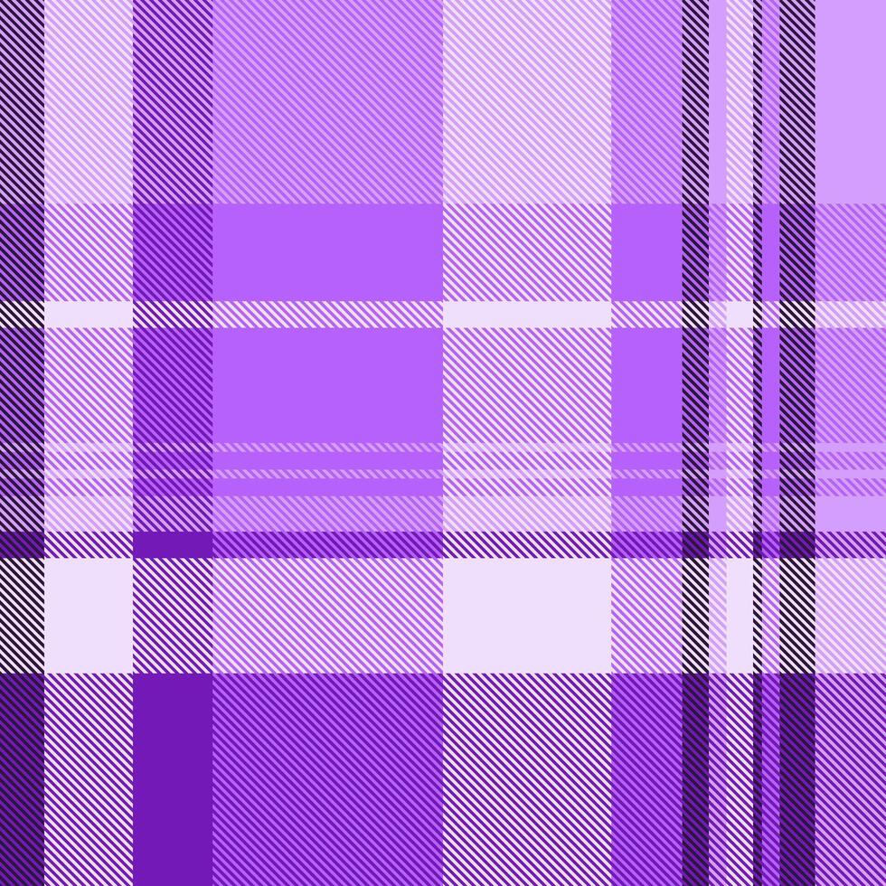 Mens shirt texture tartan textile, production fabric plaid . Graph background seamless pattern check in violet and light colors. vector