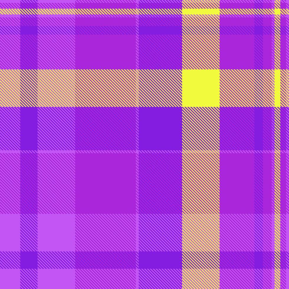 Nyc pattern background, refresh seamless check plaid. Vivid textile tartan fabric texture in purple and violet colors. vector