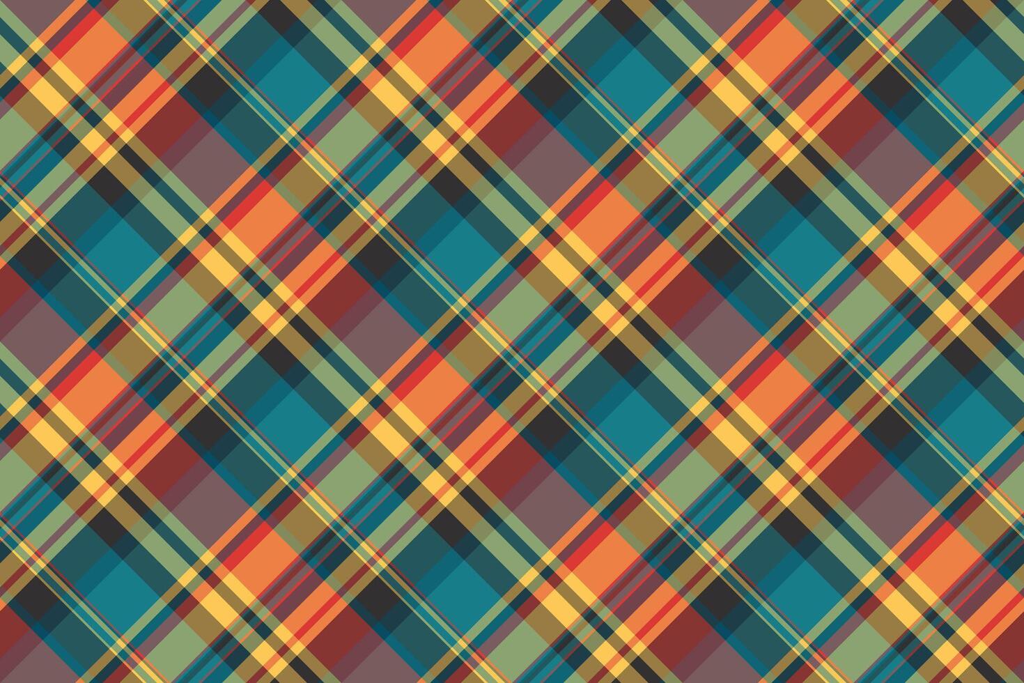 Square check background texture, layout textile tartan. Tailor fabric plaid pattern seamless in cyan and red colors. vector