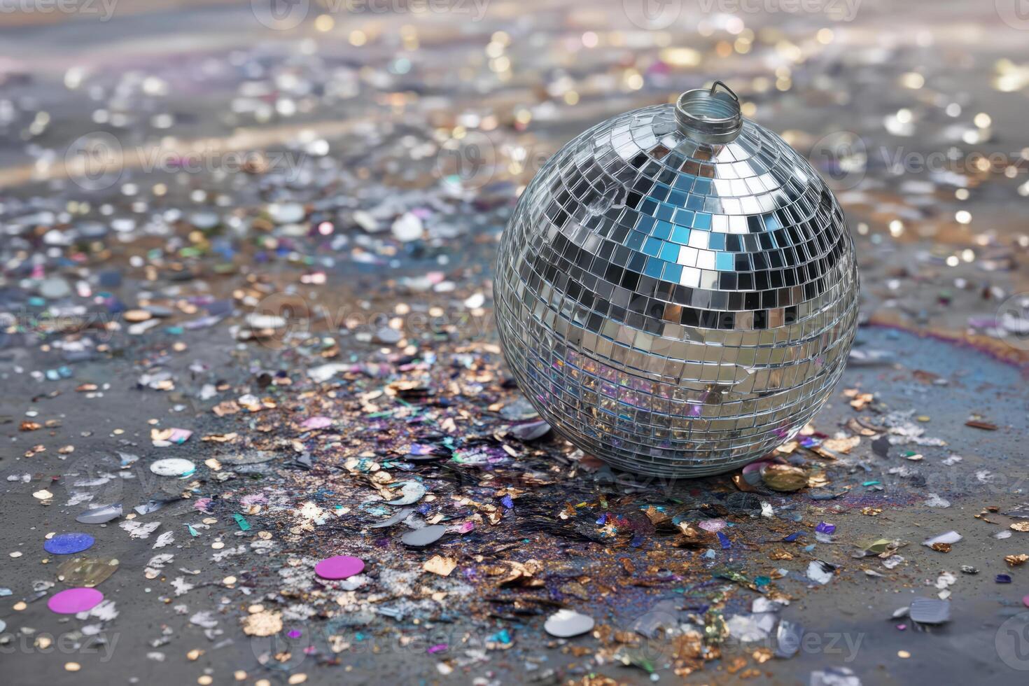 Shiny mirror ball after party celebration photo