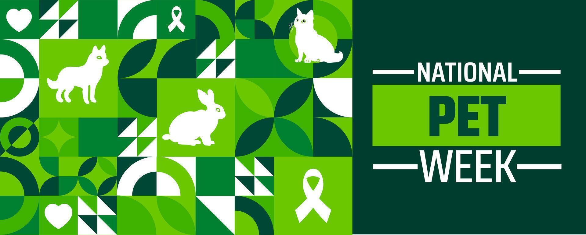 National Pet Week Geometric shape pattern background vector