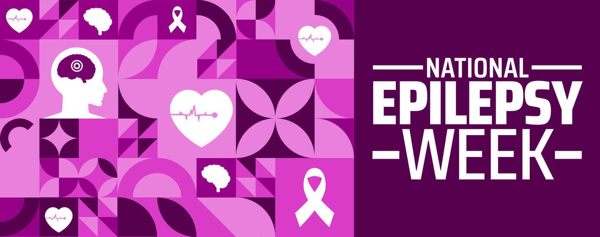 National Epilepsy Week Geometric shape pattern background banner or poster design template. observed every year in May. Holiday concept. Use to any Template, card, poster, placard, template. vector