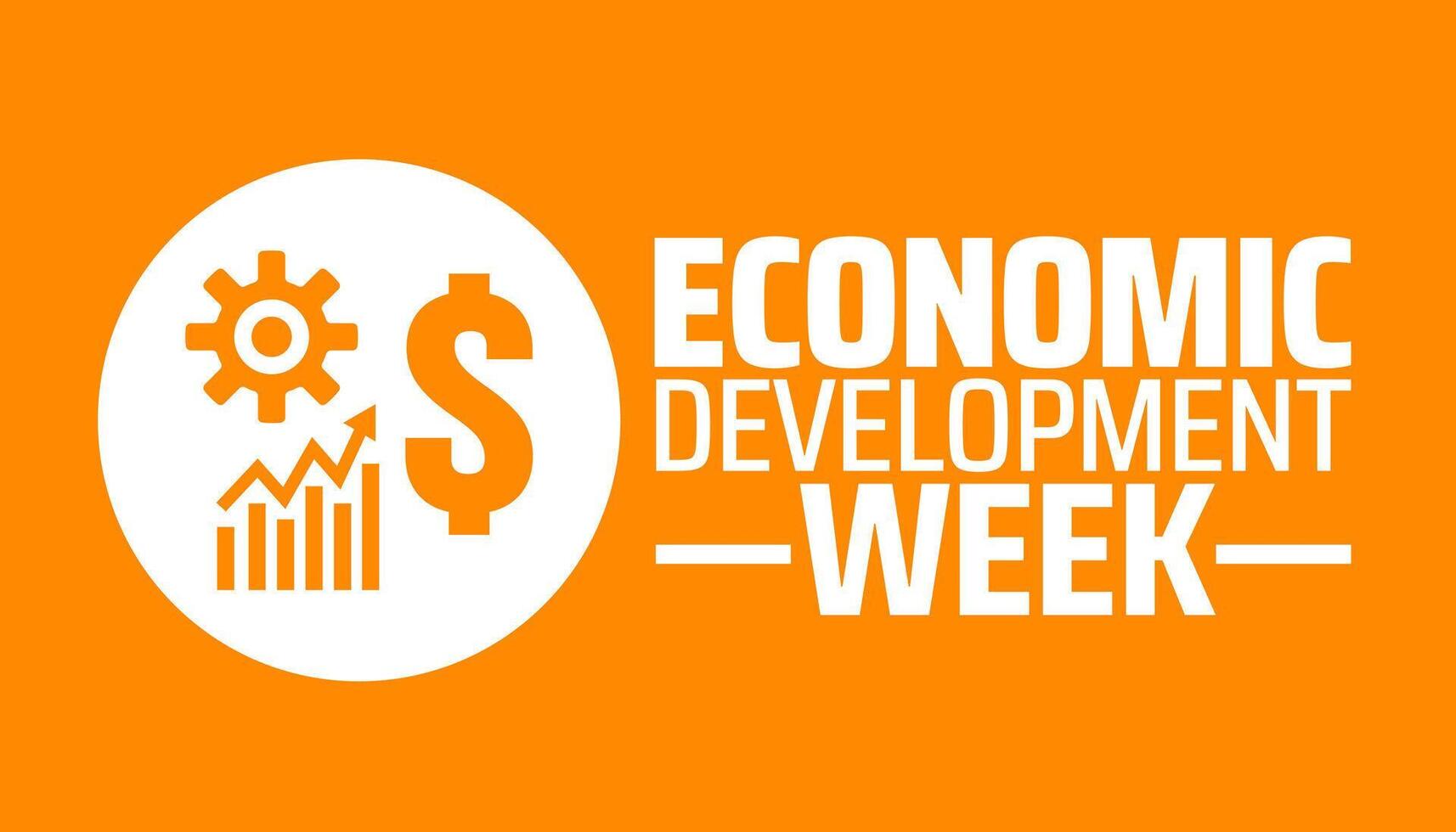 Economic Development Week background banner or poster design template. observed every year in May. Holiday concept. Use to any Template, card, poster, placard, template. vector