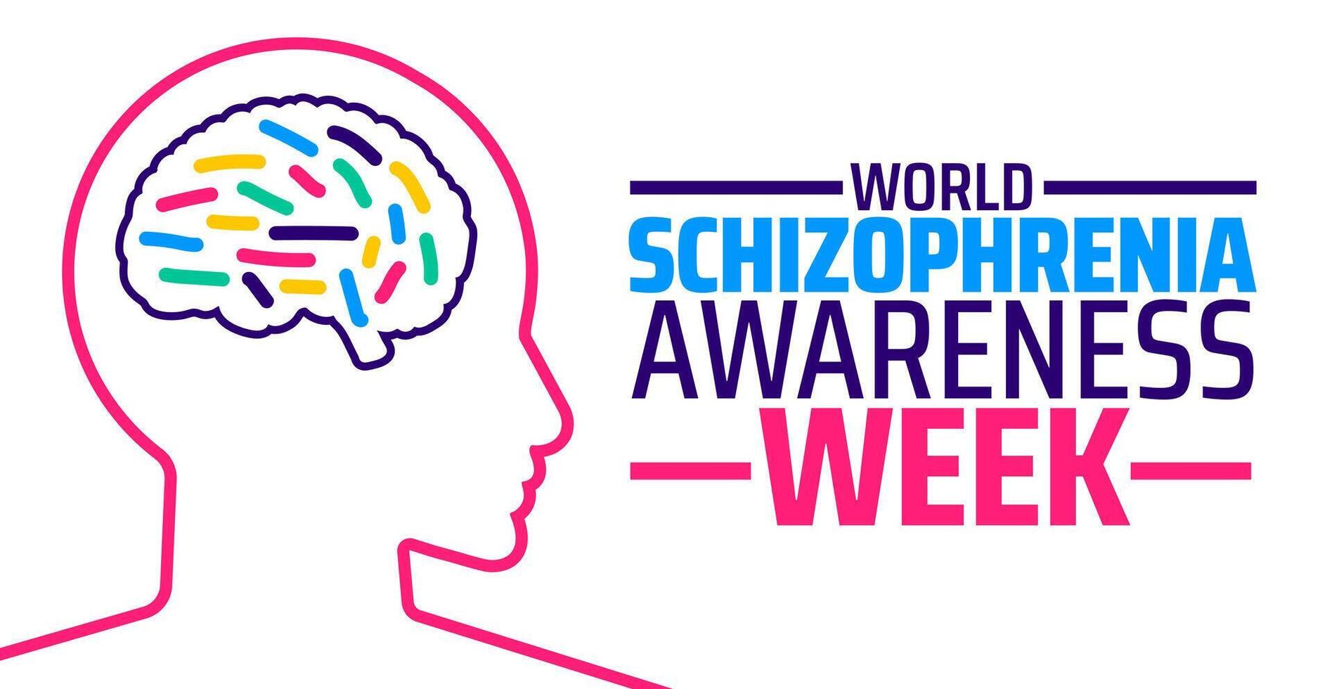 World Schizophrenia Awareness Week background banner or poster design template. observed every year in May. Holiday concept. Use to any Template, card, poster, placard, template. vector