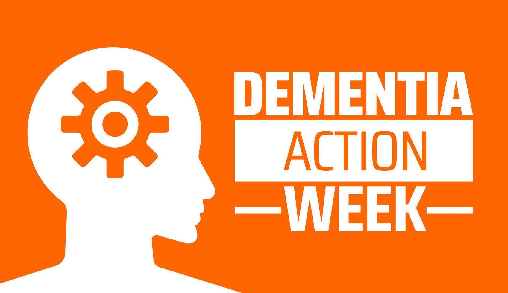 dementia action week background banner or poster design template. observed every year in May. Holiday concept. Use to any Template, card, poster, placard, template. vector