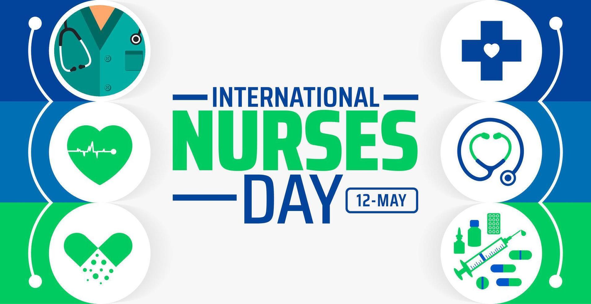 International Nurses Day background banner or poster design template. observed every year vector