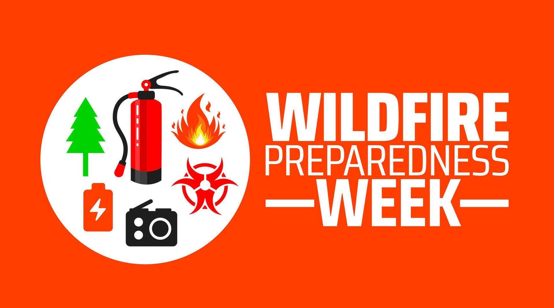 Wildfire Preparedness Week background banner or poster design template. observed every year in May. Holiday concept. vector