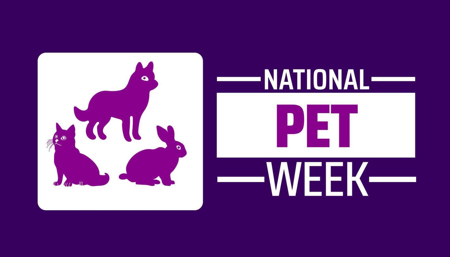 National Pet Week background banner or poster design template. observed every year in May. Holiday concept. Use to any Template, card, poster, placard, template. vector