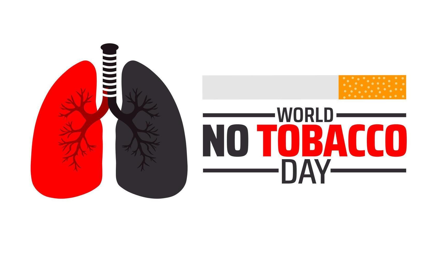 World No Tobacco Day background banner or poster design template with lung icon. vector