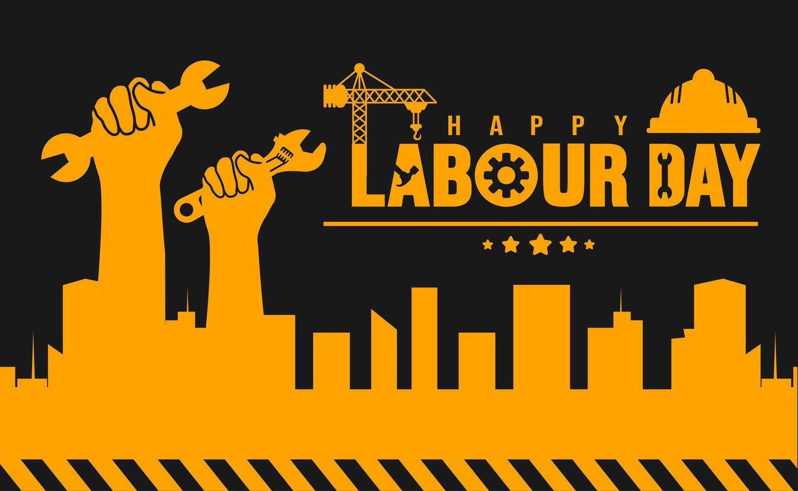 Happy Labour Day background, banner or poster design template. Observed on May 1st. it honors workers contributions. This bright features industrial symbols. we recognize the hard work vector
