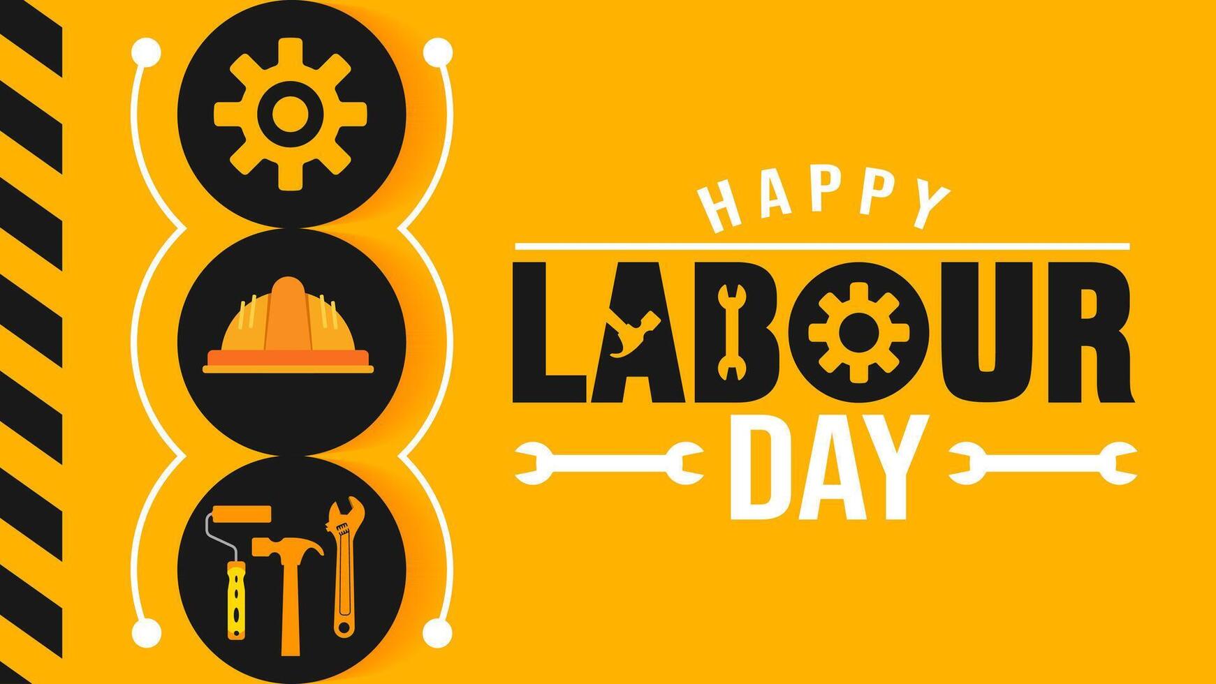 Happy Labour Day background, banner, poster design template. Observed on May 1st. it honors workers contributions. This bright features industrial. we recognize vector