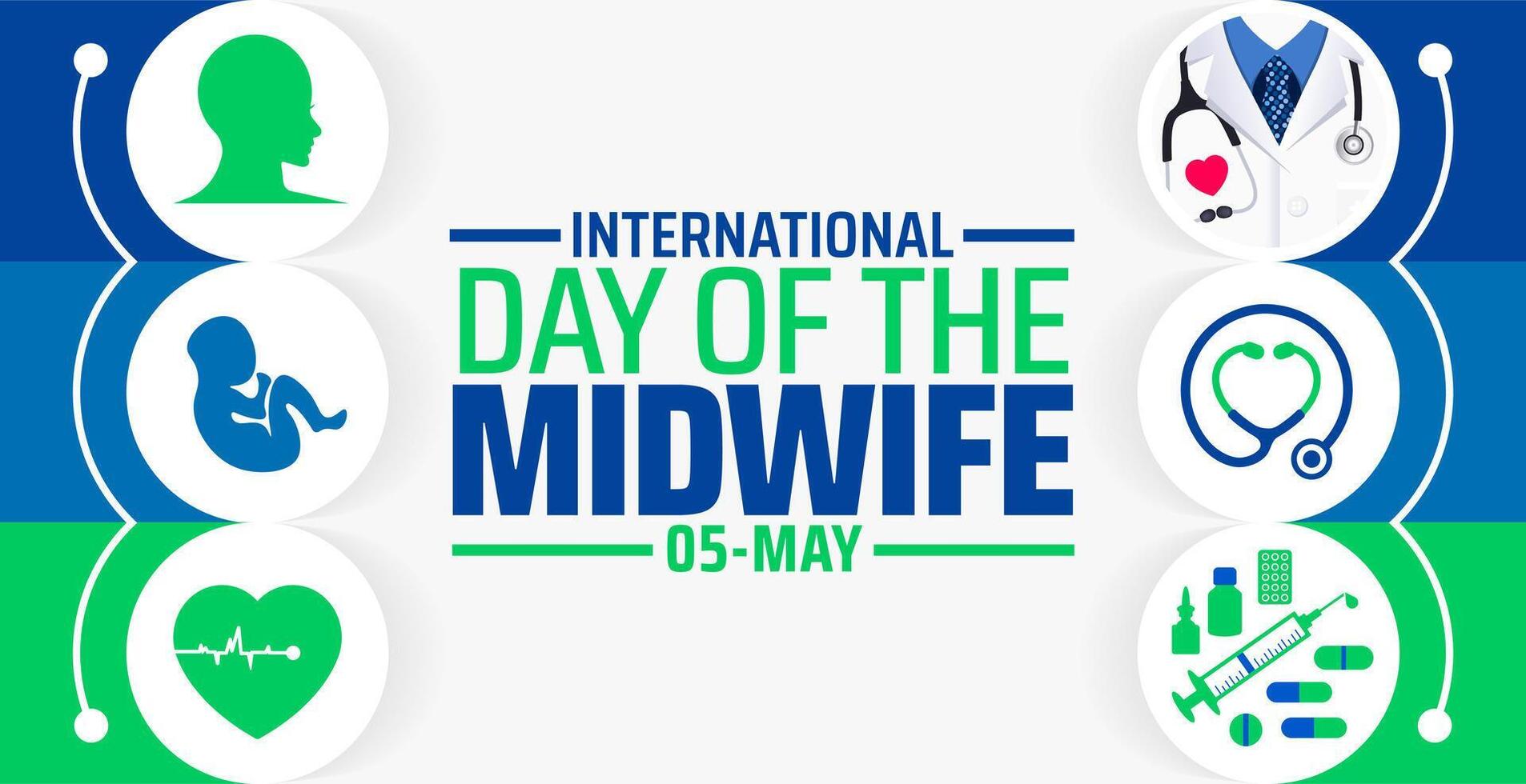 International Day Of The Midwife background banner or poster design template. observed every year in May. Holiday concept. vector