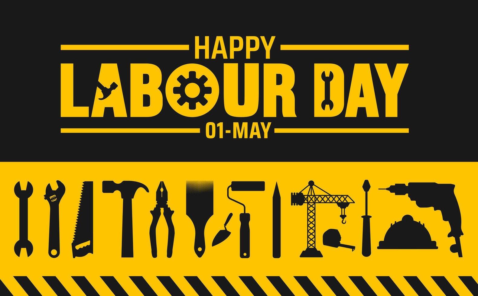 Happy Labour Day background, banner or poster design template. Observed on May 1st. it honors workers contributions. This bright features vector