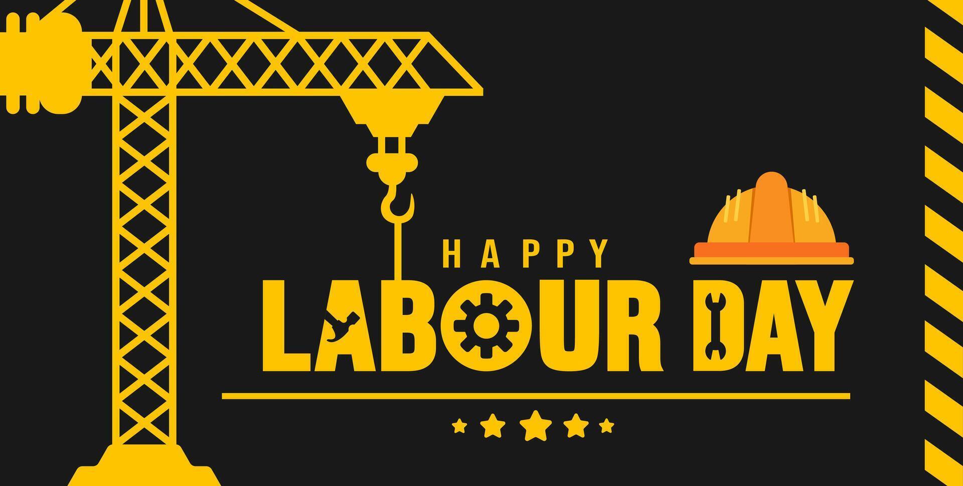 Happy Labour Day background, banner or poster template. Observed on May 1st. it honors workers contributions. This bright features industrial symbols. we recognize vector