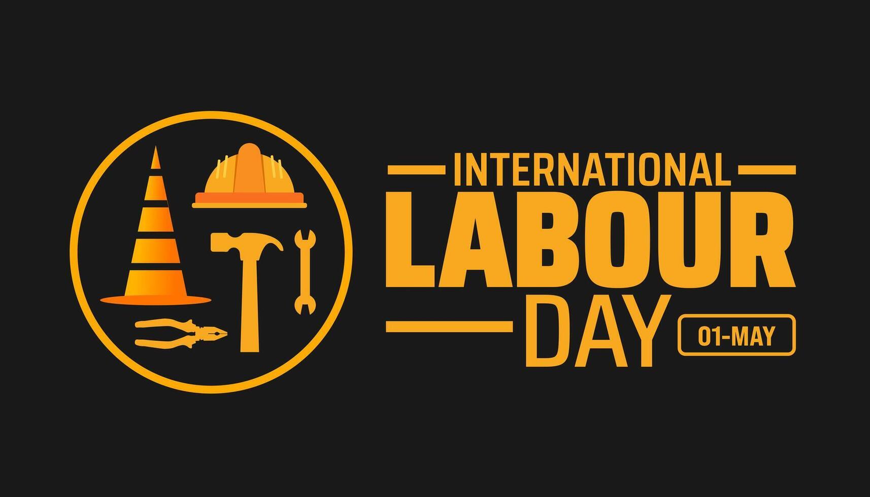 Happy Labour Day background, banner or poster design template. Observed on May 1st. it honors workers contributions. This bright features industrial symbols. we recognize the hard vector