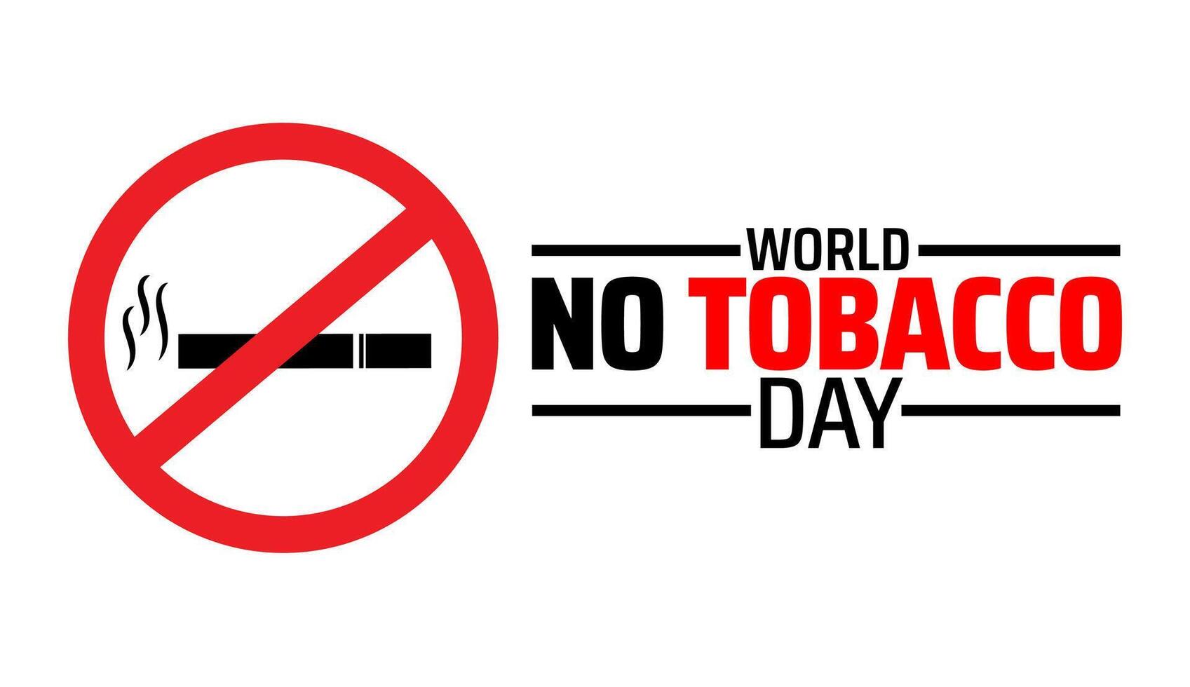 World No Tobacco Day background banner or poster design template with cigarette design. vector