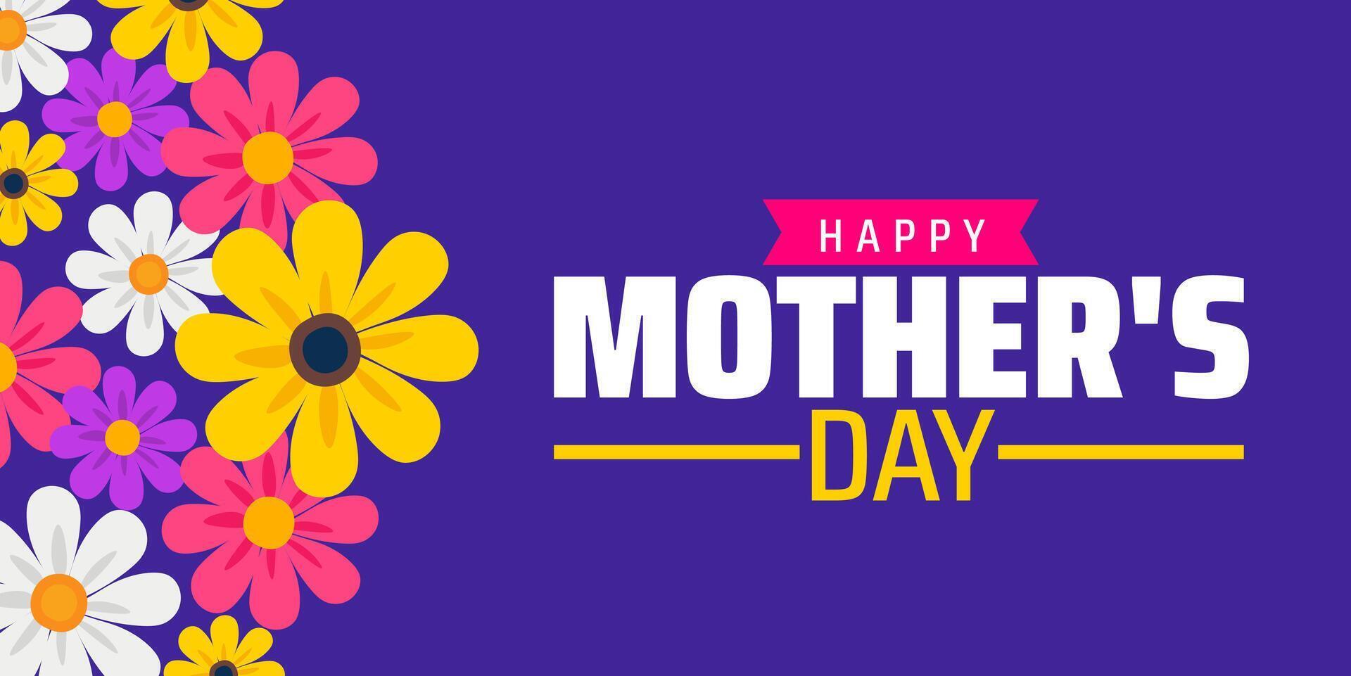 Happy Mother's Day Celebrate Mom on May 11th Background banner or poster design with flower and women icon. A day for love, appreciation, and family. Enjoy flowers vector
