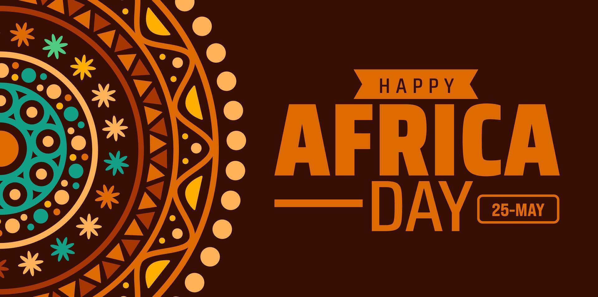 Happy Africa Day mandala background, banner or poster design template. Celebrate unity and culture on May 25th. Africa Day design. vector