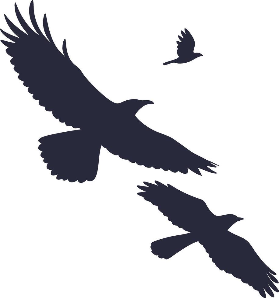 Flying Birds Silhouette Line Art Minimalist Sky Download vector