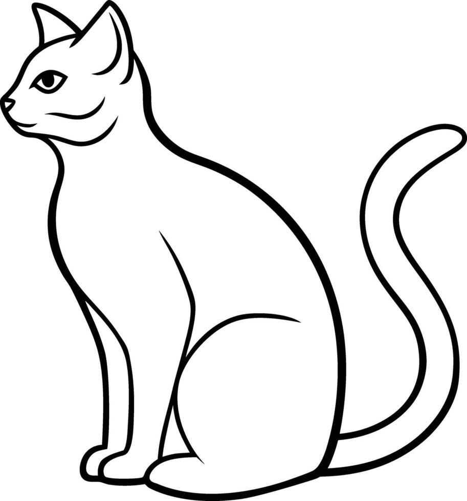 Cat Silhouettes Line Art Minimalist Feline Poses Illustration vector