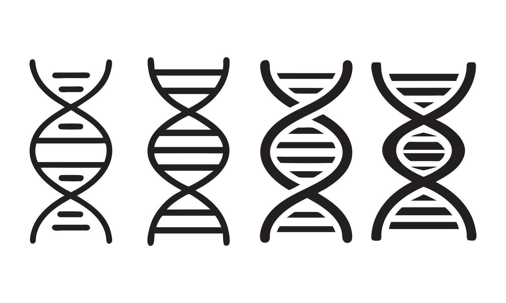DNA Double Helix Icons for Medical or Scientific Use, DNA Helix Icons Illustration vector