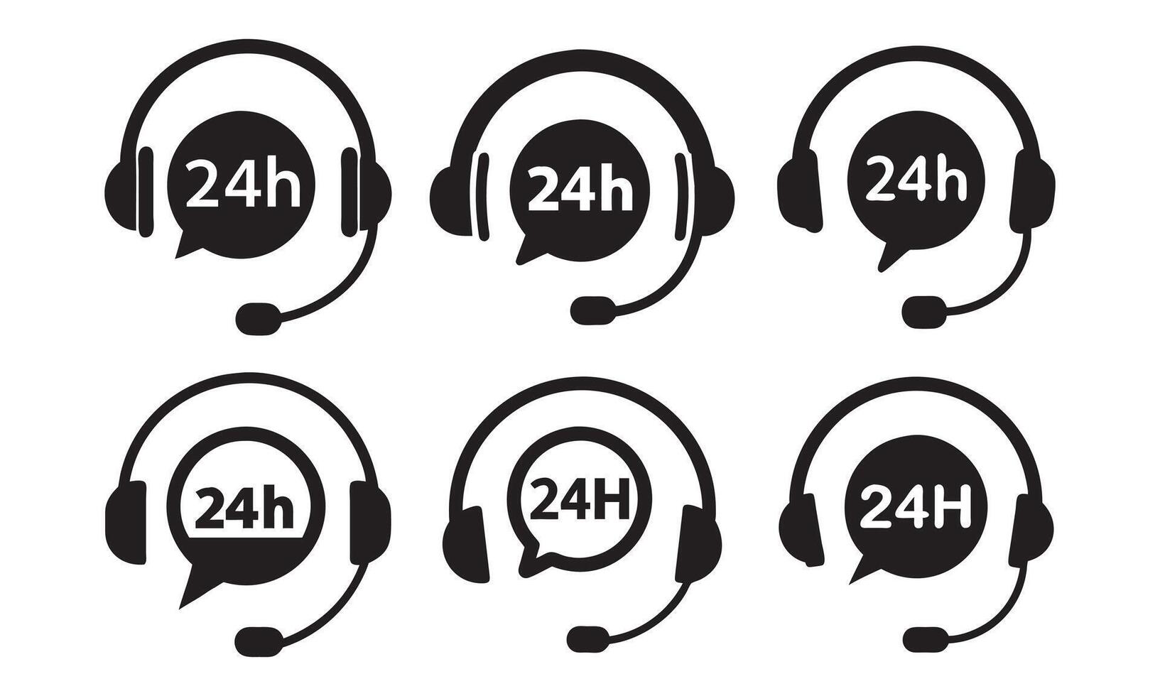 Set of Support Headphone Icons, Support Service Icons, Different vector