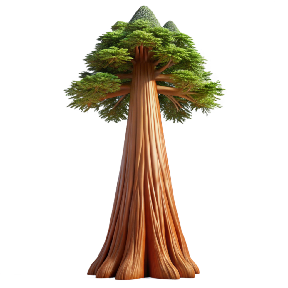 rare avant garde A giant sequoia tree reaching towards the sky. Imposing scale, detailed bark texture authentic png