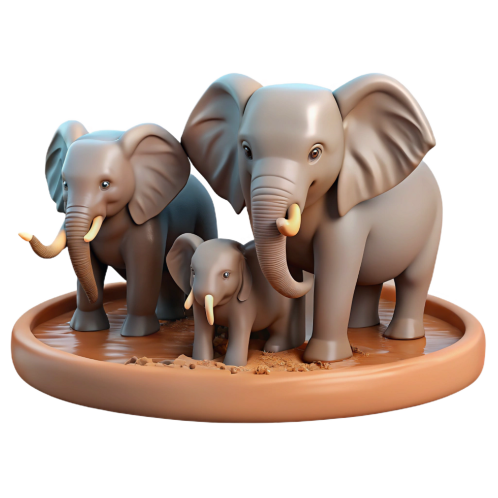 fascinating ethereal baroque A group of elephants bathing in a muddy waterhole, natural lighting, documentary style high resolution png
