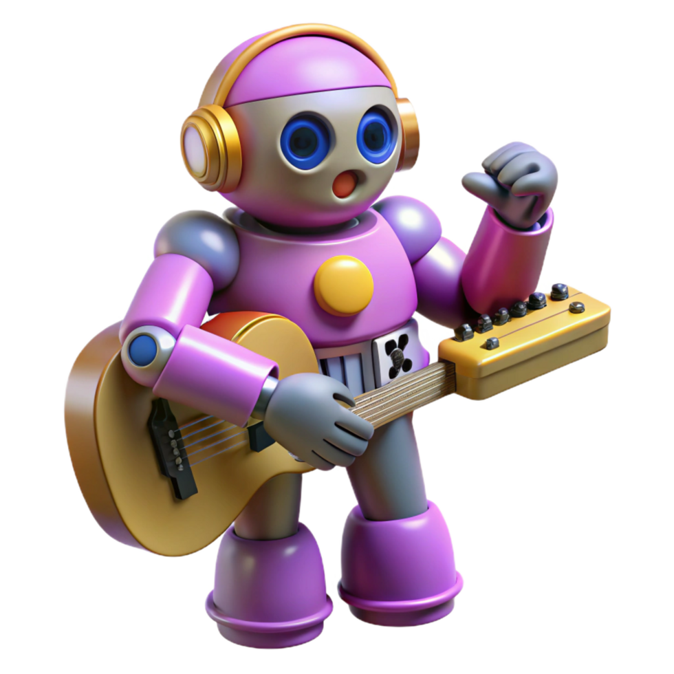 exquisite exemplary A robot playing a musical instrument, soft, ambient lighting, melancholic and expressive, pixel art style png