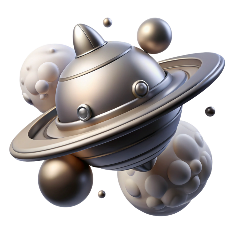 radiant dreamy tropical A sleek, silver spaceship orbiting a gas giant, swirling clouds and atmospheric effects, realistic and detailed, space art style professional png