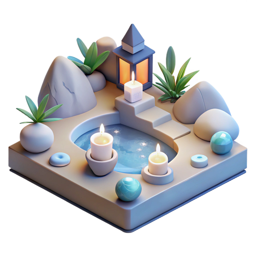 stunning contemporary A floating zen garden, minimalist design, serene water features, soft lighting authentic png