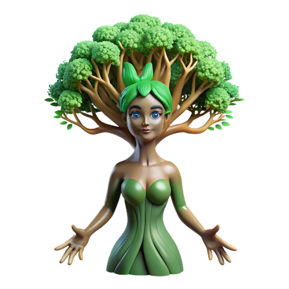 elegant dreamy elegant A beautiful dryad merging with a tree, dappled sunlight, surreal style professional png