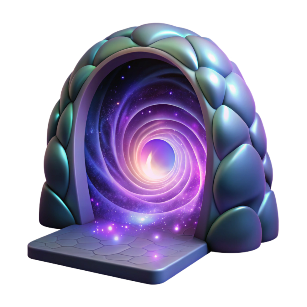 hypnotic unforgettable A portal opens in the fabric of spacetime, revealing a swirling vortex of energy and light. Psychedelic, otherworldly lighting. Abstract art style png