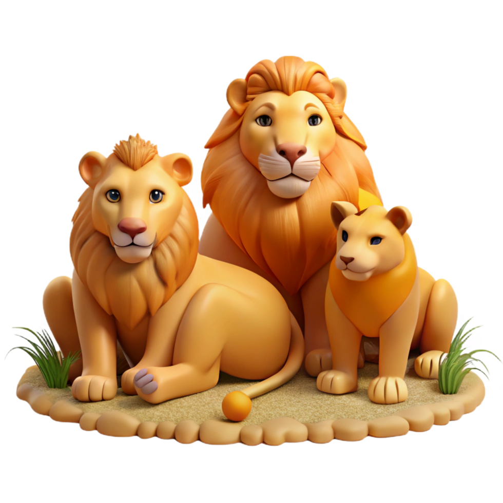 radiant iconic A pride of lions resting in the savanna, realistic style, warm midday sunlight, long shadows png