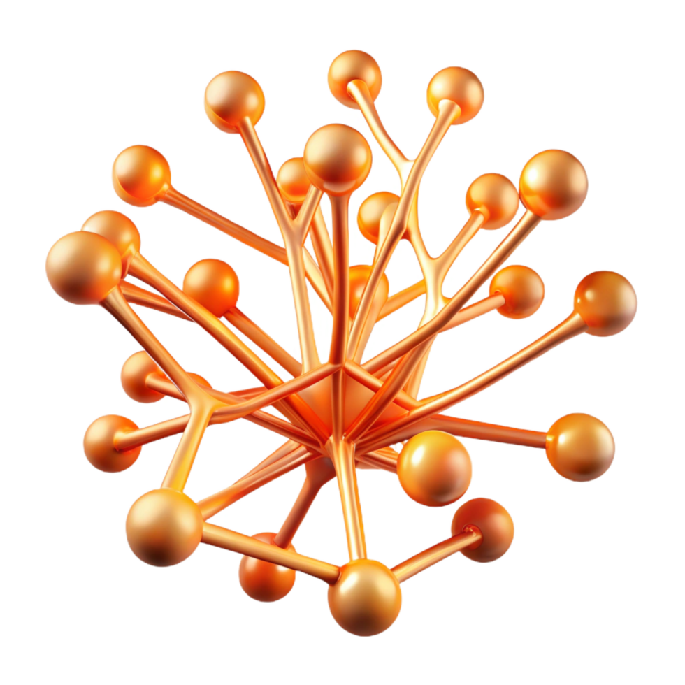 ethereal serene A complex network of branching lines resembling a tree, glowing with a warm orange light, sharp focus with high contrast, Organic Art style fine detail png