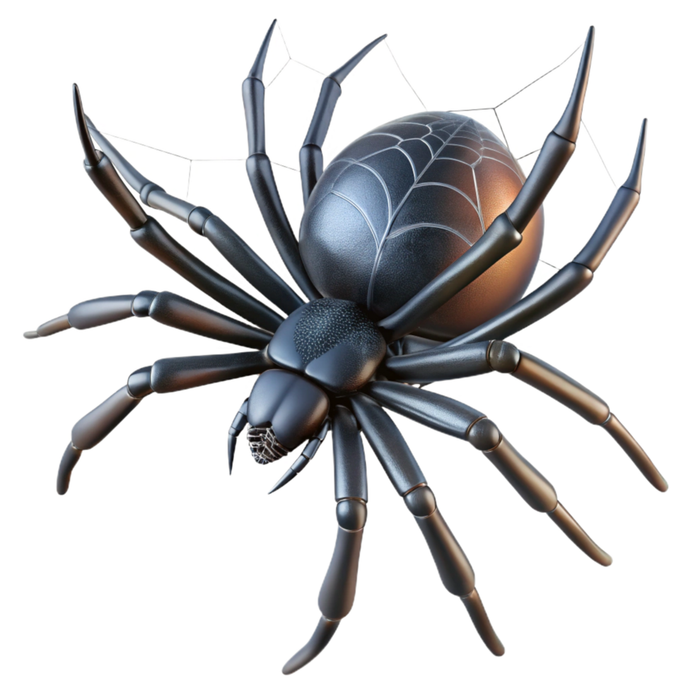 radiant exceptional A close up of a spider spinning a web, intricate details, macro photography png