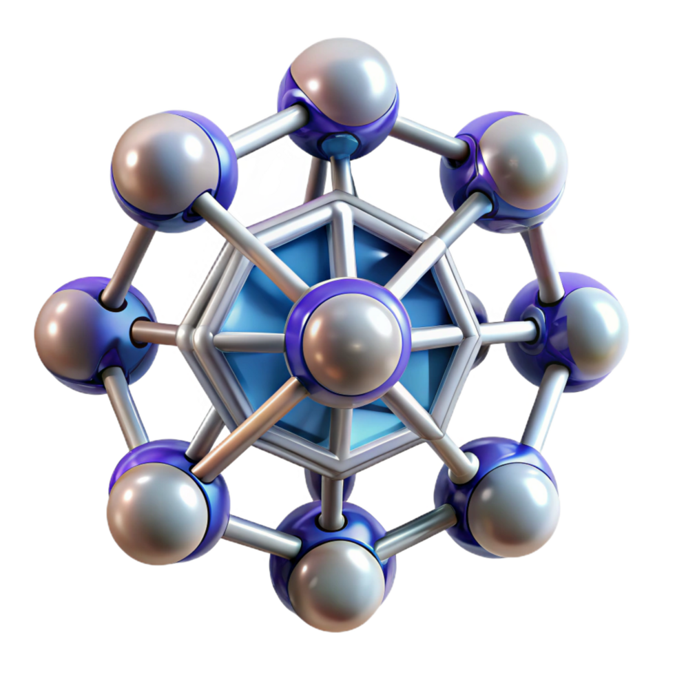 pristine organic A group of nanobots assembling a complex molecular structure, bright, clinical lighting, scientific illustration style gallery standard png
