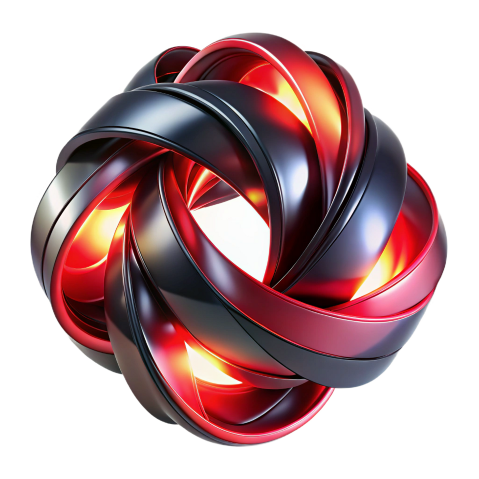 timeless impressionist Intertwined ribbons of light in shades of deep red and black, flowing and dynamic, illuminated by a pulsating, rhythmic glow. Abstract Expressionism style sharp png