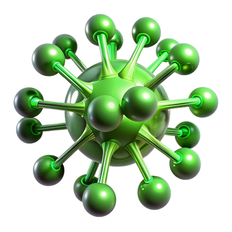 splendid romantic futuristic A network of pulsating bioluminescent strands, emitting an eerie green light, in a dark, abstract space. Biopunk style impeccable png