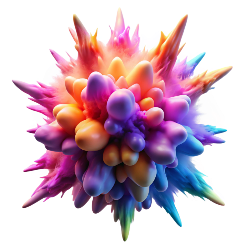 enchanting ethereal elegant A chaotic explosion of vibrant pigments, frozen in time, with dramatic chiaroscuro lighting, in a surrealist style flawless png