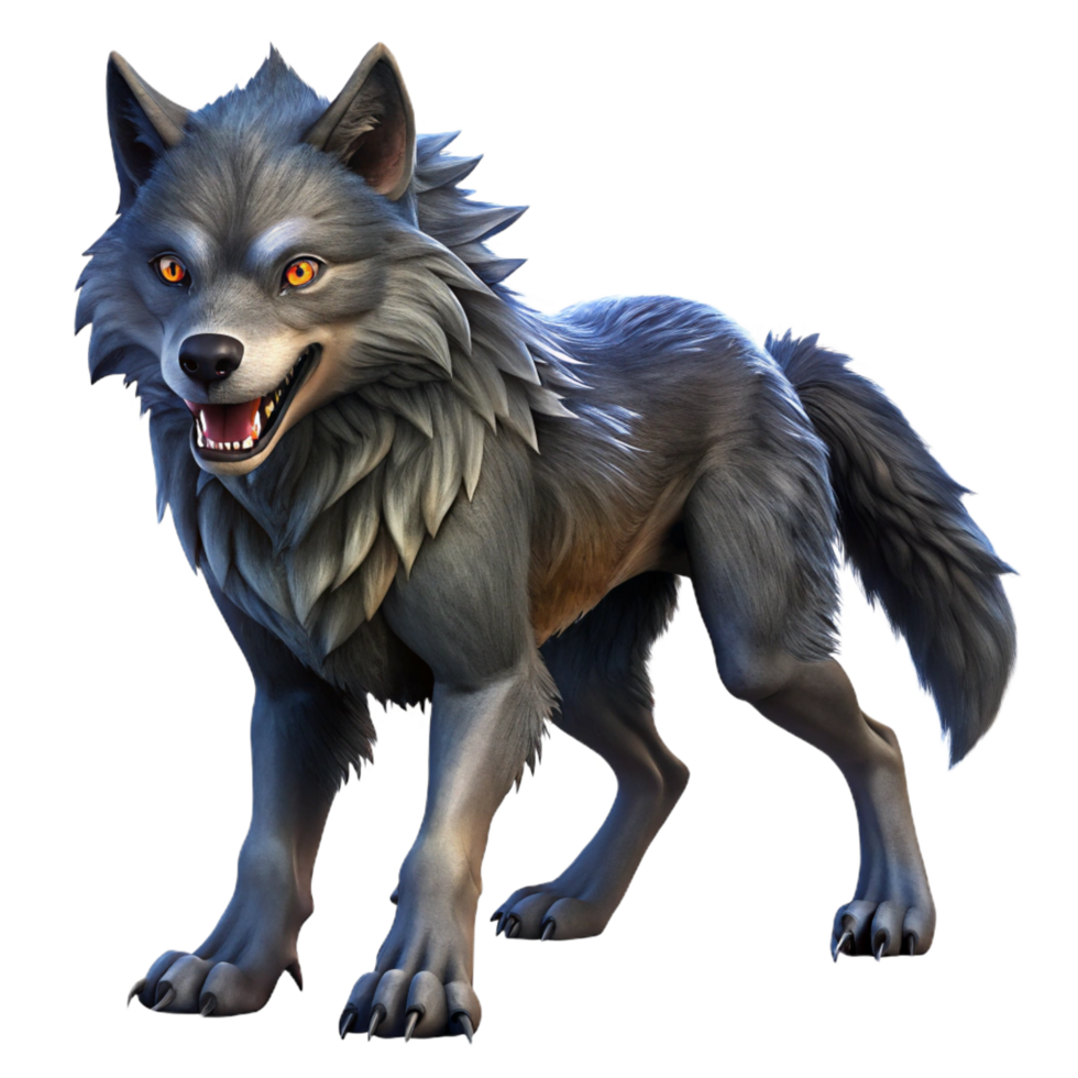 majestic bohemian A cunning shapeshifter transforming into a wolf, its fur rippling and changing. Dark, mysterious lighting, horror style genuine png