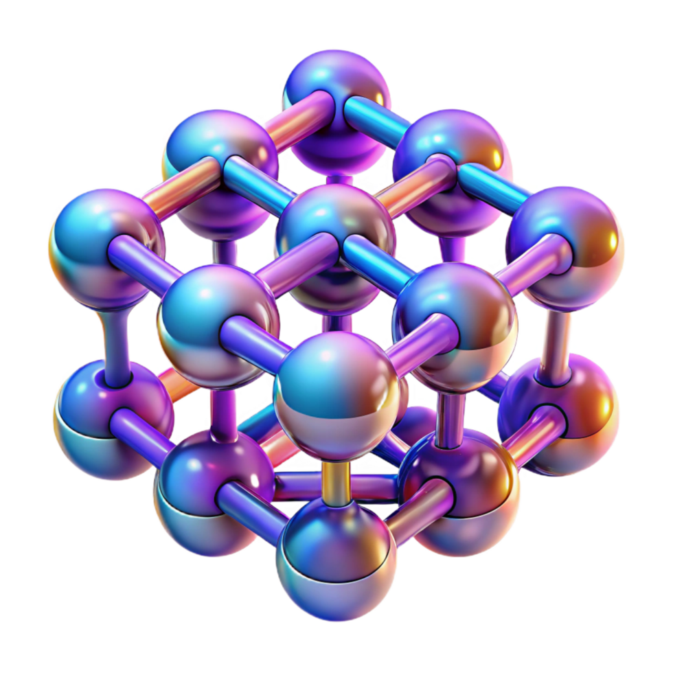 hypnotic abstract Microscopic view of a crystal lattice structure, vibrant colors, abstract, scientific style professional png