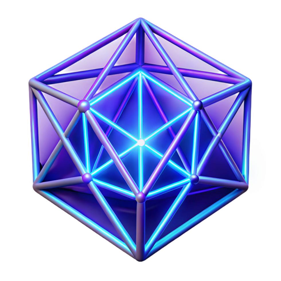 distinguished gothic A network of glowing neon lines, forming an abstract geometric pattern, under a dim, blue light. Synthwave style gallery standard png