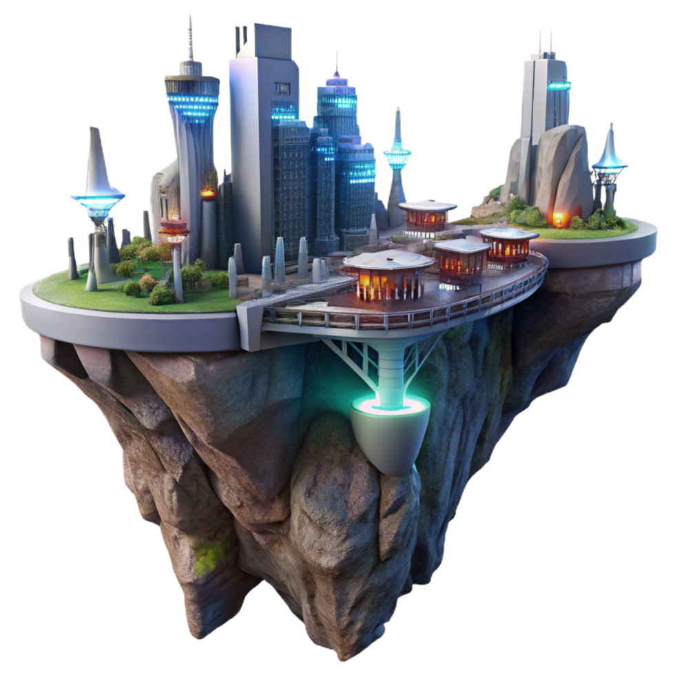 exemplary art deco A futuristic city built into the side of a giant cliff face, interconnected by glowing bridges and flying vehicles. Dynamic, high contrast lighting. Cyberpunk style 4K png