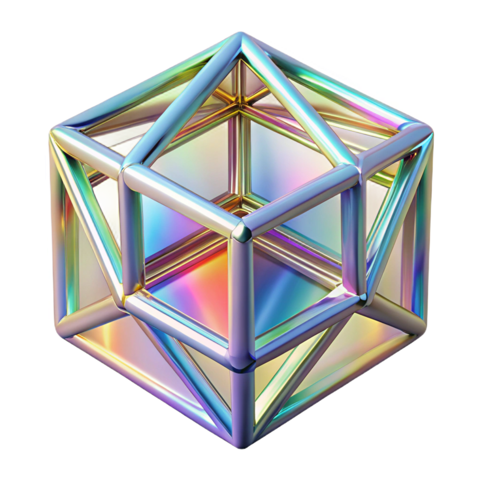 wonderful urban A crystalline lattice structure, refracting rainbow light, Geometric Abstraction style flawless png