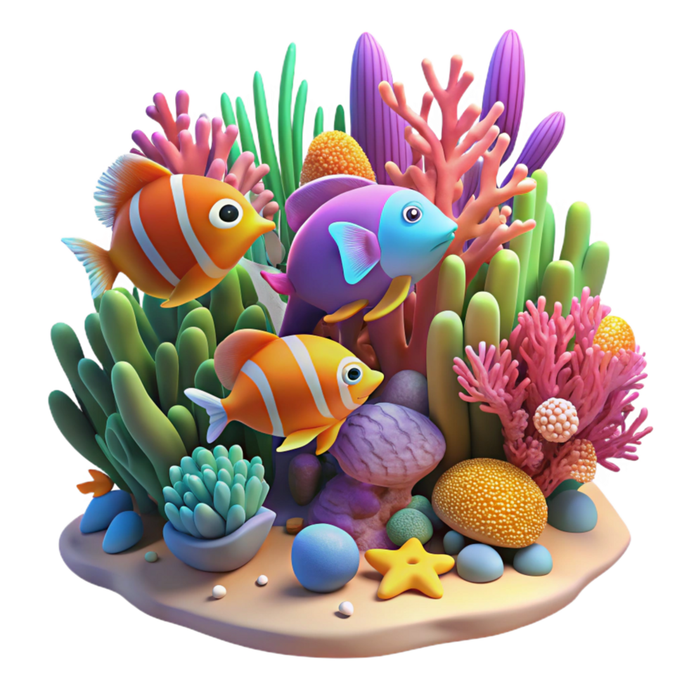 unparalleled victorian A vibrant coral reef teeming with colorful fish, dynamic lighting, digital art style professional png